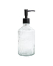 Clear Ribbed Glass Soap Dispenser Bottle - “Soap” - Home DecorHome Decor - Lulu Loves Home