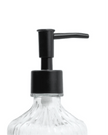 Clear Ribbed Glass Soap Dispenser Bottle - “Soap” - Home DecorHome Decor - Lulu Loves Home