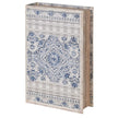 Vintage cream and blue storage book box by Coach House, decorative home decor with elegant design and sturdy construction.