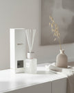 White Alang Alang small reed diffuser by Coach House, 120ml home fragrance with natural reed sticks and elegant design.