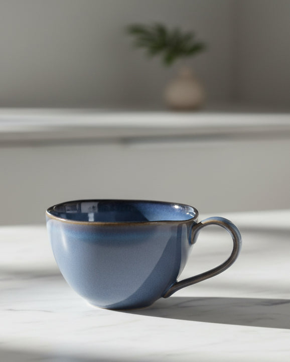 Blue stoneware mug from Coach House, featuring a smooth glazed finish, perfect for kitchen and dining use.