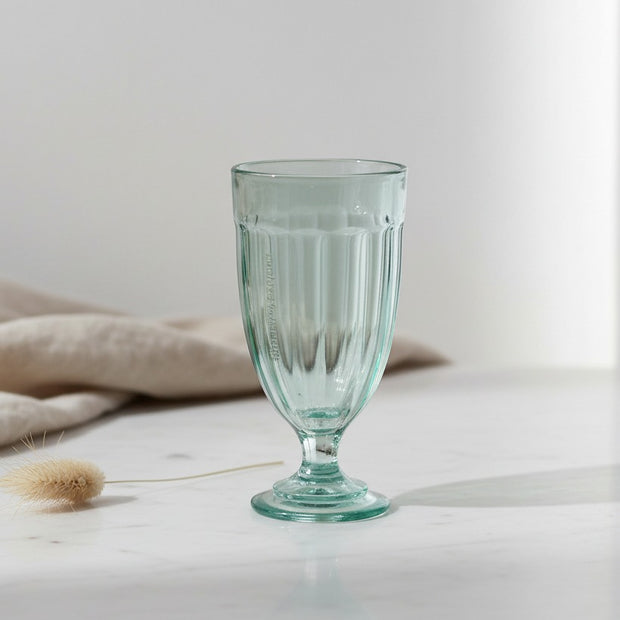 Green recycled heavy goblet wine glass from Coach House, ideal for kitchen and dining use, with a sturdy, eco-friendly design.