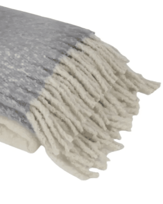 Coastal Blue And Neutral Mohair Blanket Throw - Soft FurnishingsSoft Furnishings - Lulu Loves Home