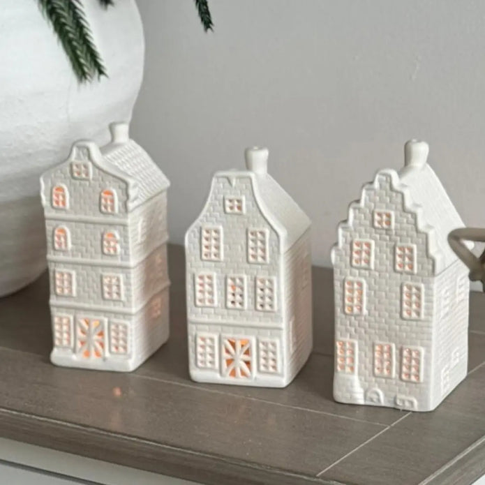 Matte White Dutch House Tealight Candle Holder, alternate product detail