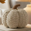 Large cream natural plaited pumpkin decoration for autumn by Heaven Sends, featuring woven textured surface and rustic fall style.