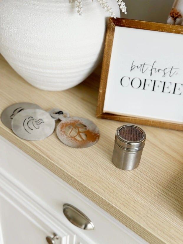 Coffee Stencils Silver - Set Of Four - Kitchen & DiningKitchen & Dining - Lulu Loves Home