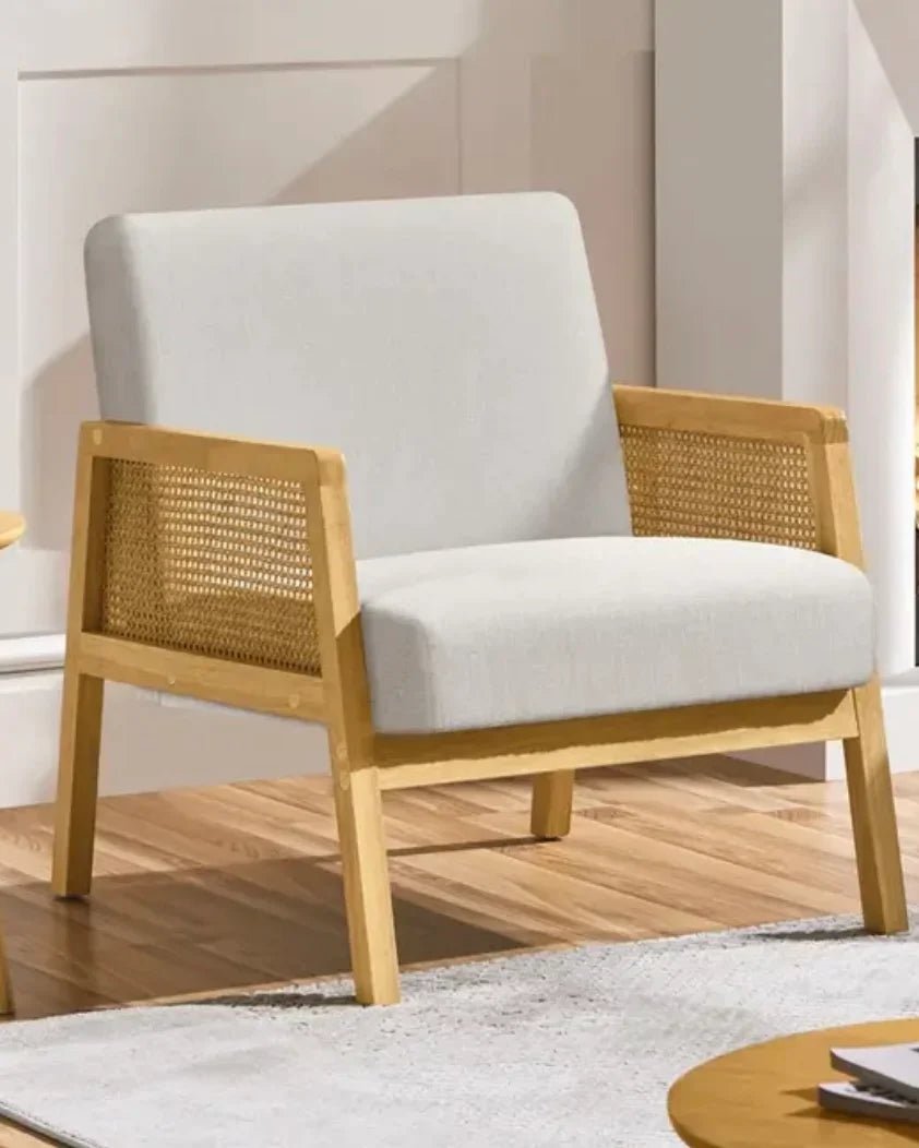 Compton Natural Framed Rattan Upholstered Beige Linen Armchair - Furniture And MirrorsFurniture And Mirrors - Lulu Loves Home