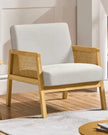 Compton Natural Framed Rattan Upholstered Beige Linen Armchair - Furniture And MirrorsFurniture And Mirrors - Lulu Loves Home