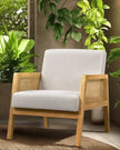 Compton Natural Framed Rattan Upholstered Beige Linen Armchair - Furniture And MirrorsFurniture And Mirrors - Lulu Loves Home