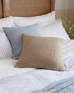 Ocean blue muslin cotton cushion cover by Riva Home, soft furnishings with a smooth, lightweight fabric and subtle texture.