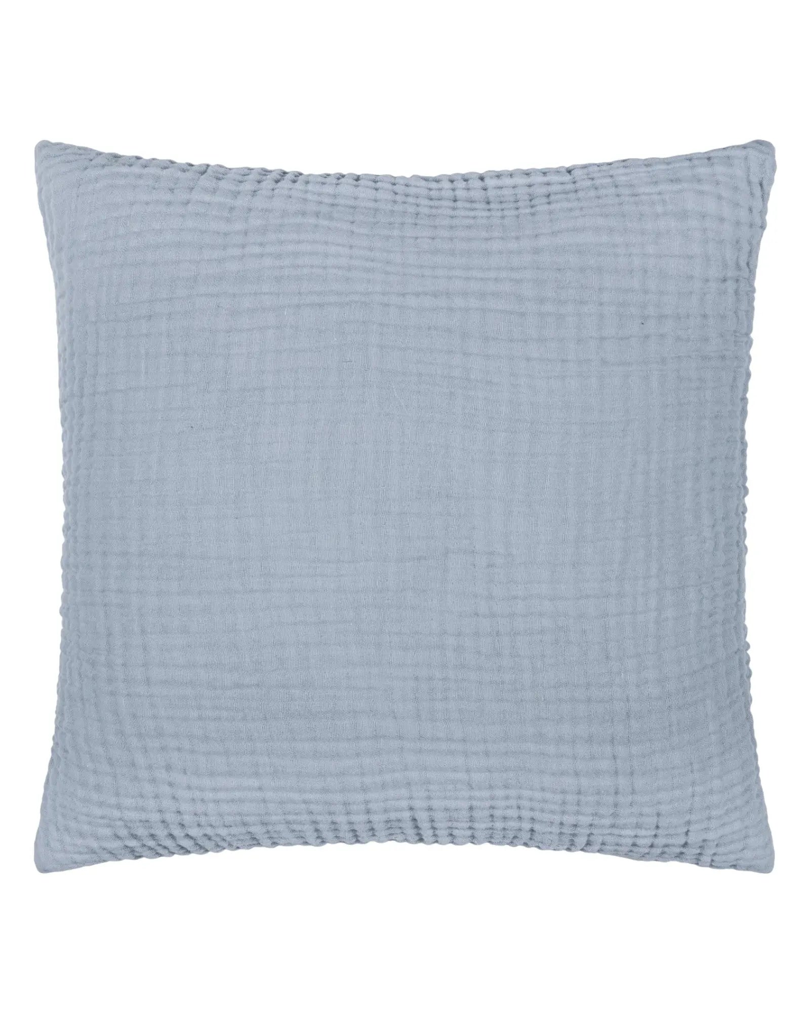Ocean blue muslin cotton cushion cover from Riva Home, soft furnishings with a smooth, lightweight fabric and subtle texture.