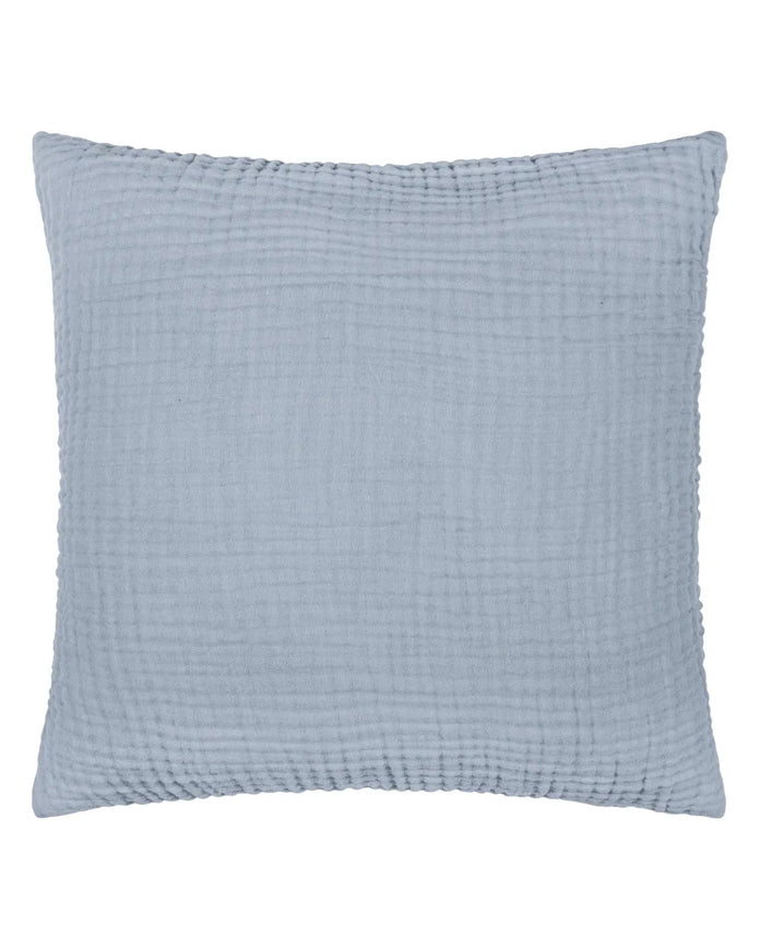 Ocean blue muslin cotton cushion cover from Riva Home, soft furnishings with a smooth, lightweight fabric and subtle texture.