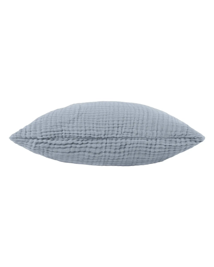 Ocean blue muslin cotton cushion cover by Riva Home, soft furnishings with a smooth fabric texture and stylish design.