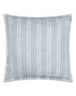 Ocean blue Abersoch Stripe cotton cushion cover by Riva Home, showing soft woven fabric with bold stripe pattern and hidden zipper.