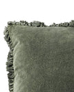 Olive green Bertie washed cotton velvet cushion cover by Riva Home, soft furnishings with a plush, textured fabric.