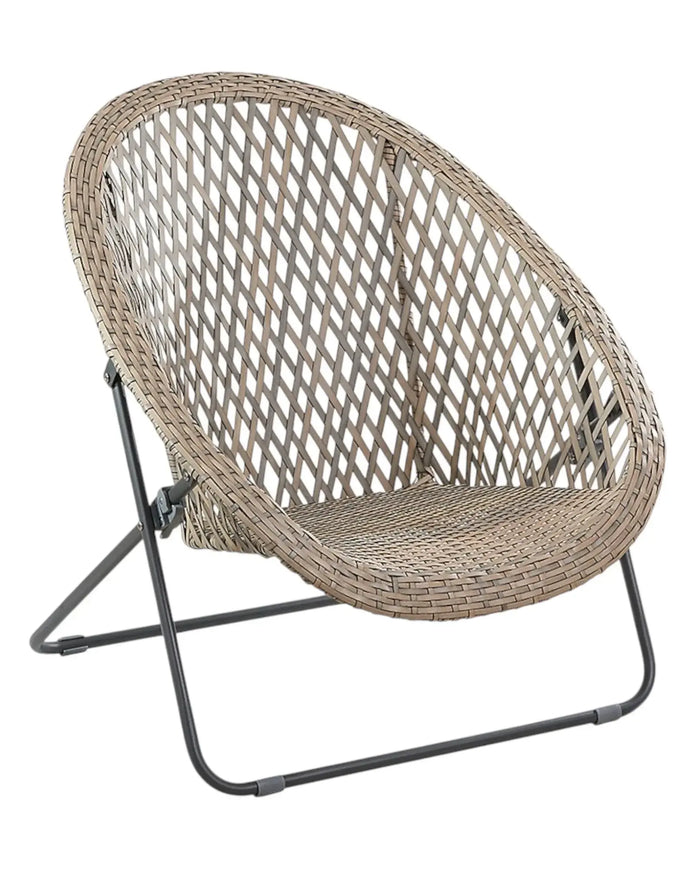Natural rattan snug garden chair by Pacific Lifestyle Ltd, showing a single woven rattan outdoor chair for garden seating.