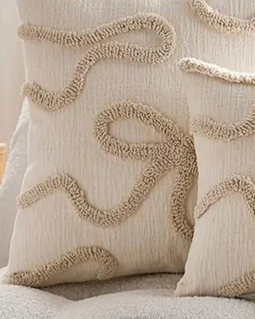 Cream And Beige Bow Boucle Cushion Cover - Soft FurnishingsSoft Furnishings - Lulu Loves Home