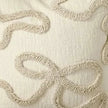 Cream and beige bow square boucle cushion cover by Starlight Express, soft furnishings with a textured boucle fabric and decorative bow detail.