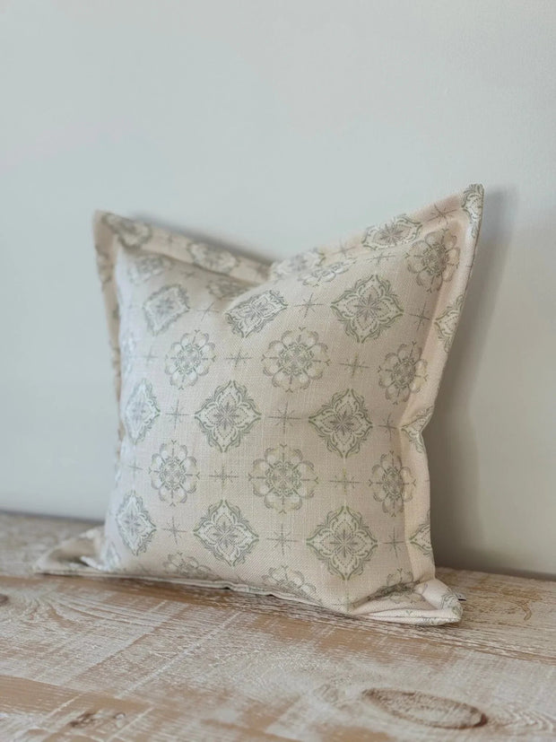 Cream And Sage Green Cotton Cushion Cover - Soft FurnishingsSoft Furnishings - Lulu Loves Home
