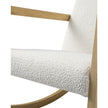 Cream boucle Sherpa rocking chair with wooden legs and plush upholstery from Starlight Express, showcasing a cozy, stylish furniture piece.