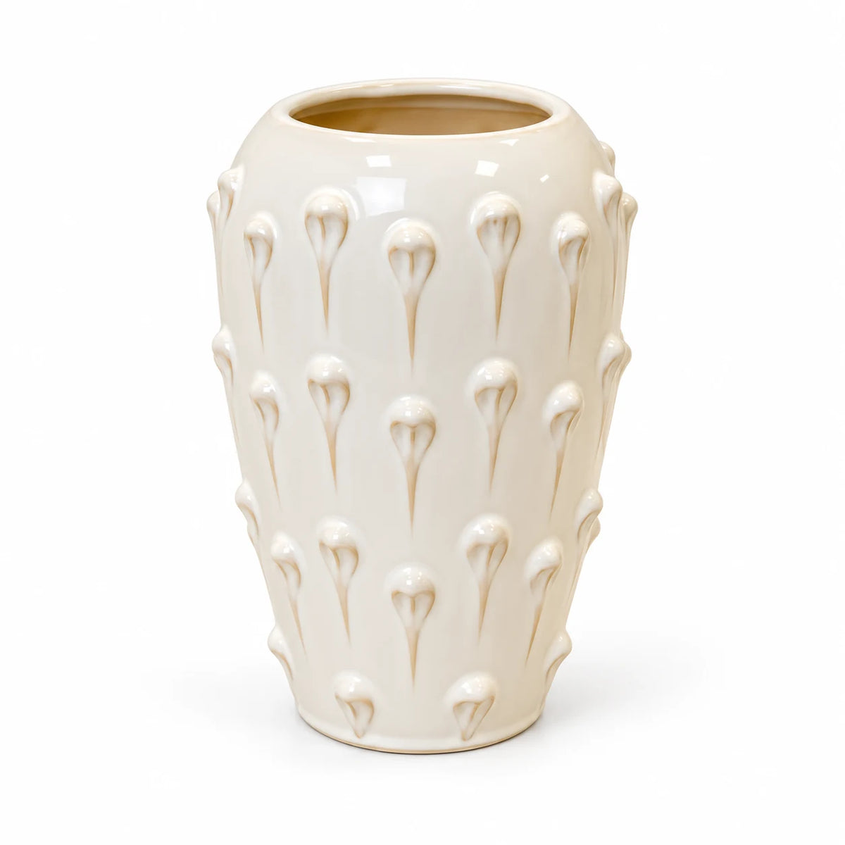large ceramic bobble vase, empty on a white background