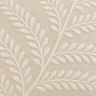Cream Fern Embroidered Cushion Cover, close-up of raised cream leaves and stems on the woven fabric.