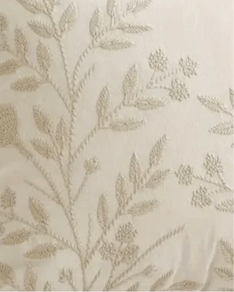 Cream Floral Embroidered Cushion Cover - Soft FurnishingsSoft Furnishings - Lulu Loves Home