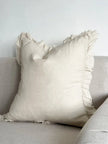 Cream Neutral Luxury Linen Ruffled Edge Cushion Cover - Soft FurnishingsSoft Furnishings - Lulu Loves Home