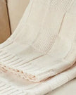 Cream Neutral Square Knitted Blanket Throw - Soft FurnishingsSoft Furnishings - Lulu Loves Home