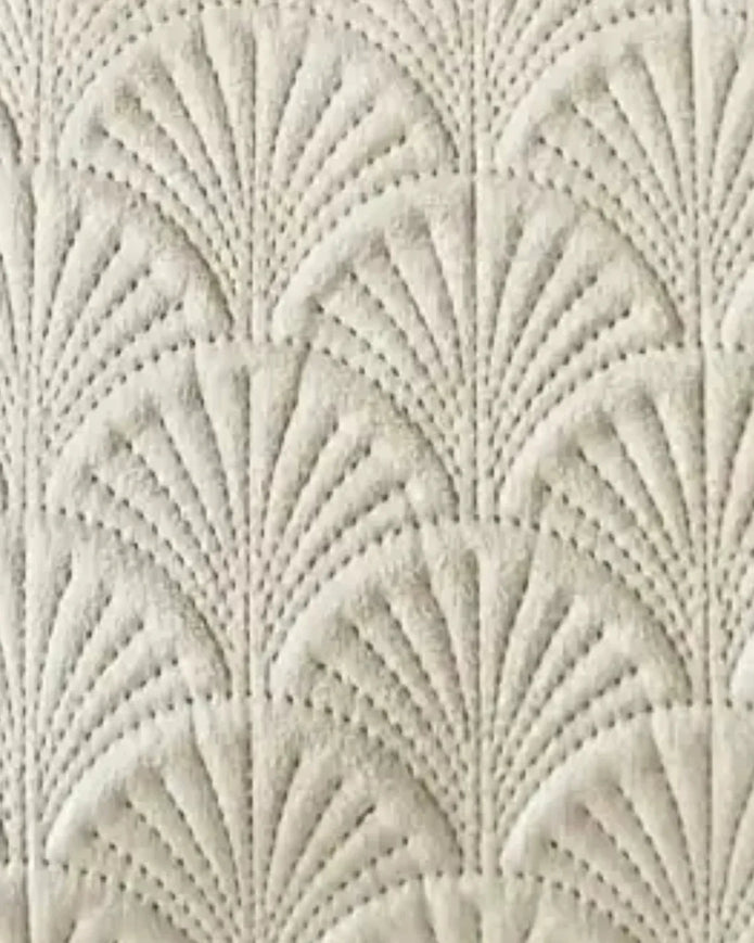 Cream Velvet Fan Embroidered Cushion Cover - Soft FurnishingsSoft Furnishings - Lulu Loves Home