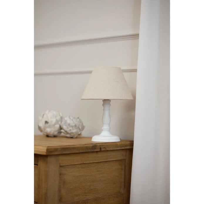 Cyrene Wooden White Table Lamp - LightingLighting - Lulu Loves Home