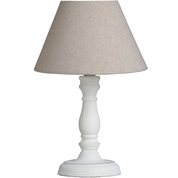 Cyrene Wooden White Table Lamp - LightingLighting - Lulu Loves Home