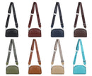 Chocolate brown Jamie Bags double zip crossbody bag with adjustable strap and sleek design for accessories.