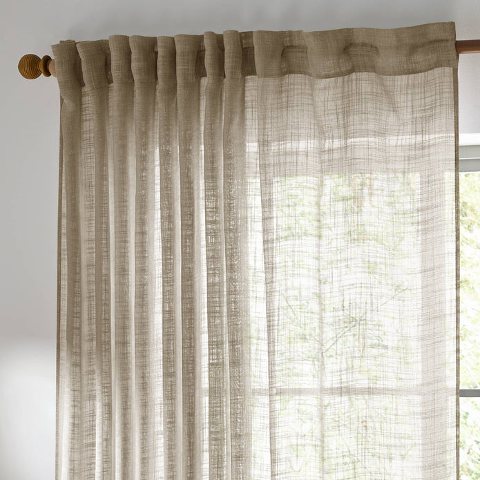 Yard Natural Woven Sheer Voile Curtain Panel