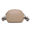 Rounded Crossbody Bag with Pattern Strap