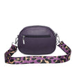 Rounded Crossbody Bag with Pattern Strap