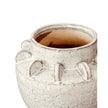 White ceramic wide neck textured vase by Hill Interiors, featuring a modern design with a smooth finish and wide opening.