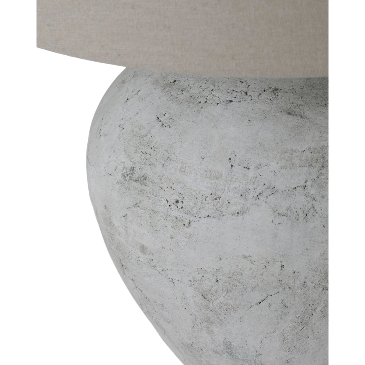 Darcy Natural Stone Round Lamp by Hill Interiors, modern lighting fixture with smooth stone finish and circular design.