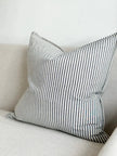 Darcy Navy Blue And White Pinstripe Luxury Cotton Blend Cushion Cover - Soft FurnishingsSoft Furnishings - Lulu Loves Home