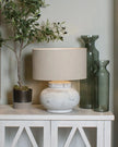 Darcy Squat Stone Natural Round Lamp - LightingLighting - Lulu Loves Home