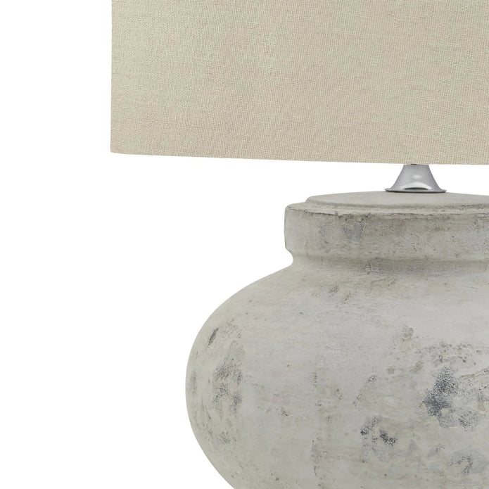 Darcy Squat Stone Natural Round Lamp - LightingLighting - Lulu Loves Home