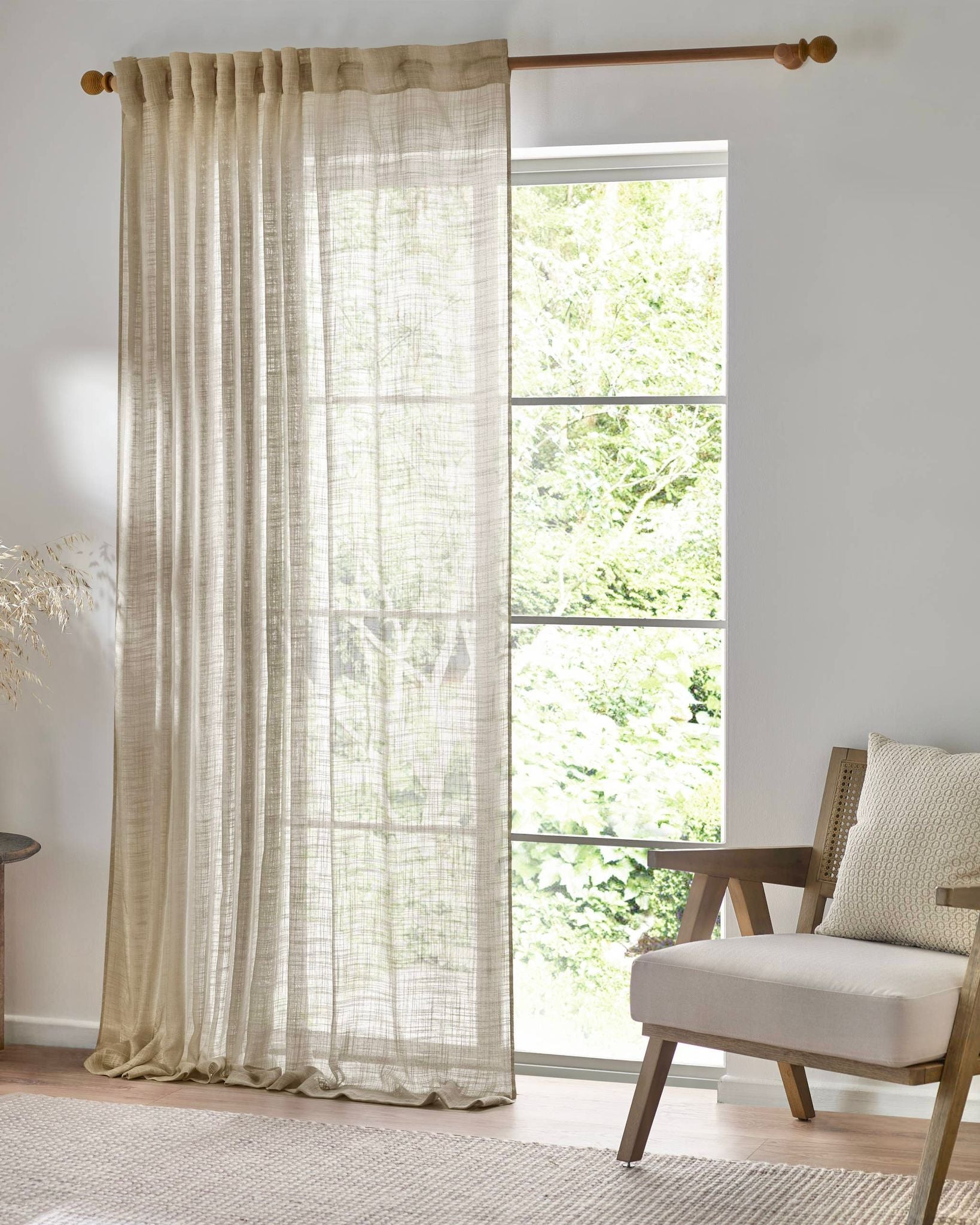 Yard Natural Woven Sheer Voile Curtain Panel