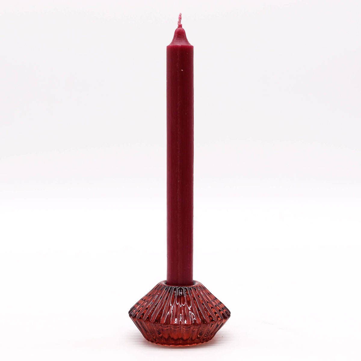 Ancient Wisdom burgundy Christmas dinner candle and tealight holder with festive design for holiday decor.