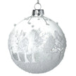 White Glass Bauble With Snowy Winter Scene, alternate product detail