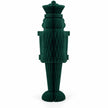 Full view of the deep green paper nutcracker on a white background