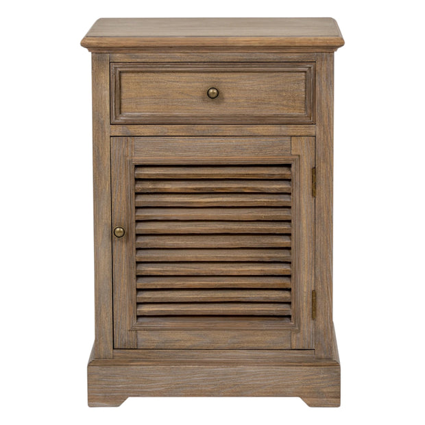 Delphine Collection bedside table with one drawer and one door, right-hand design, made by Hill Interiors furniture.