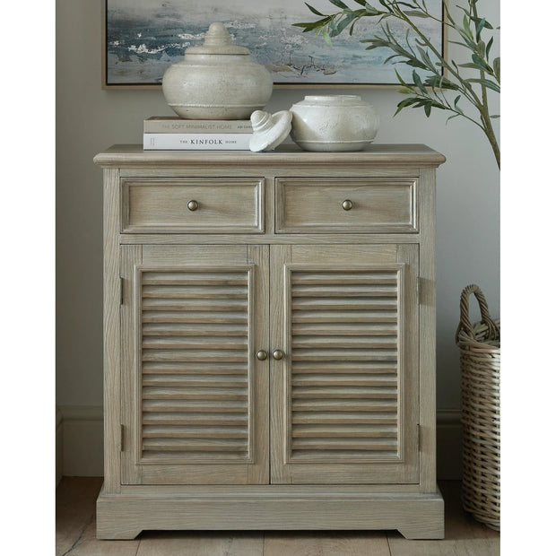 Delphine Collection 2 Drawer 2 Door Chest by Hill Interiors, wooden furniture with a polished finish and modern design.