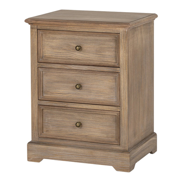 Delphine Collection 3 Drawer Bedside Chest by Hill Interiors, wooden furniture with three drawers and a sleek finish.
