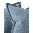 Denim blue woven design cushion cover with soft furnishings edge by Starlight Express, displayed on a decorative cushion.