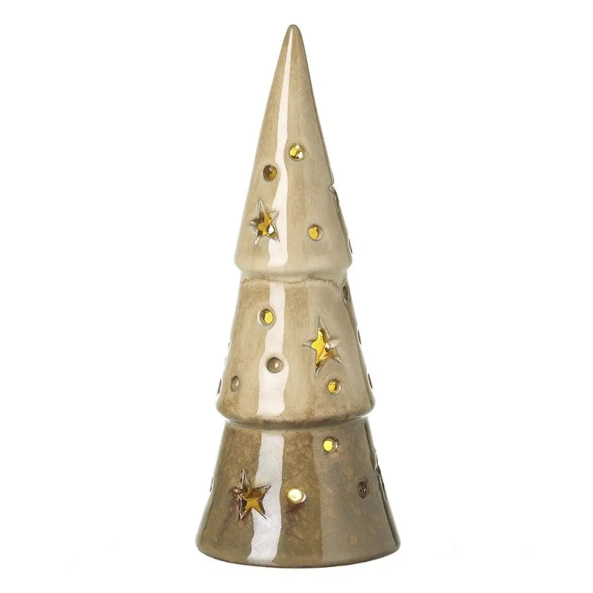 Star Cut Light Up Fawn Porcelain Cone, close-up product detail